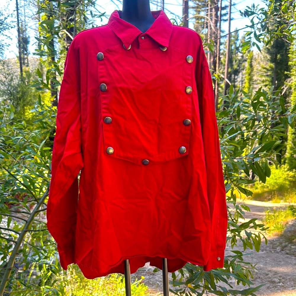 Scully NWOT Classic Bib Western Calvary Red Heavy Duty Cotton Button up sz XXL! - Picture 2 of 13